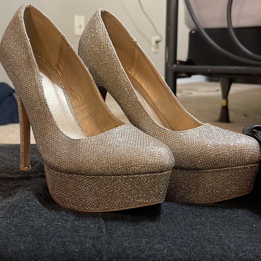 Charlotte Russe heels champagne sparkle color